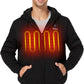 Heated Hoodie with Battery, Fleece Full-Zip Heated Sweatshirt Hoodie (Charger Not Included)