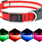 LED Dog Collar, Light up Dog Collar Adjustable USB Rechargeable Super Bright Safety Light Glowing Collars for Dogs(Small,Red)