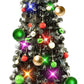 Pop up Christmas Tree with Lights & 30 Balls, 5Ft Collapsible Black Tinsel Christmas Tree Decorations, Pencil Christmas Tree Skinny Christmas Tree for Holiday Xmas Home Office Decor