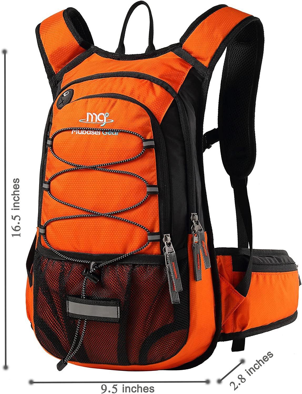 Insulated Hydration Backpack Pack with 2L BPA Free Bladder - Keeps Liquid Cool up to 4 Hours – for Running, Hiking, Cycling, Camping (Orange Nopack)