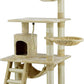 Classic Cat Tree, Faux Fur Finish, Sisal Rope Scratcher, 62"H, Beige