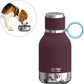 Dog Bowl Attached to Stainless Steel Insulated Travel Bottle for Human 33 Ounce (Burgundy)