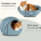 Cat Cave – Premium Felt Cat Bed for Indoor Cats, Handmade 100% Merino Wool (Light Shades) (Medium, Aquamarine)