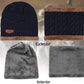 2Pieces Mens Winter Beanie Hat Fleece Lined Scarf Set Knit Warm Thick Skull Cap Neck Warmer for Men & Women