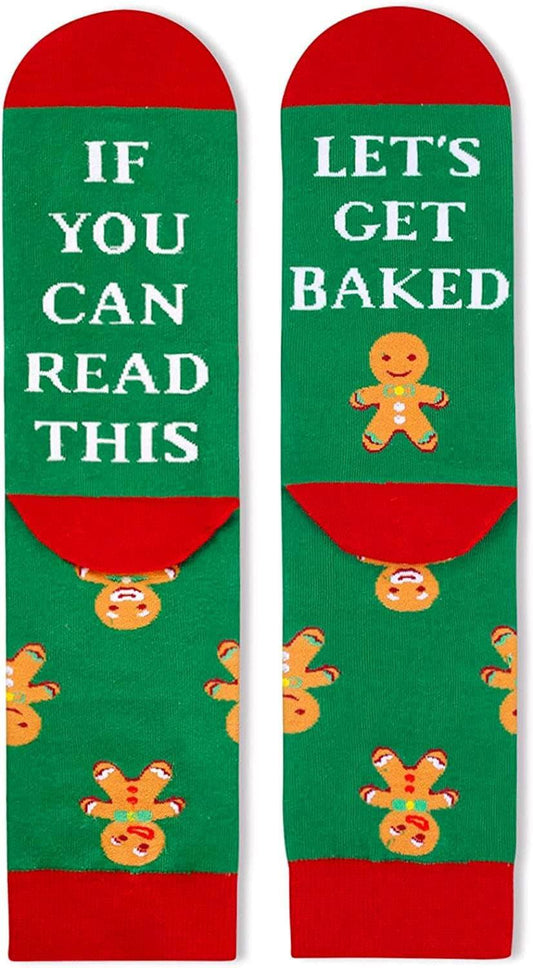 Funny Christmas Socks for Men, Holiday Socks Gingerbread Socks, Stocking Stuffers for Teen Secret Santa Gifts Christmas Gifts