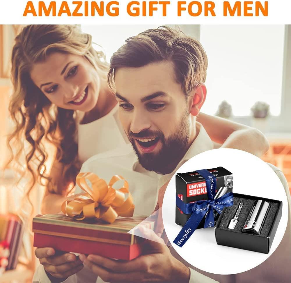 Gifts for Men Stocking Stuffers for Men Dad Christmas Gifts Universal Socket Tools Sets, Gifts for Dad Men BEST DAD EVER for Father Grandpa from Daughter Son Wife, Multitools 7-19Mm