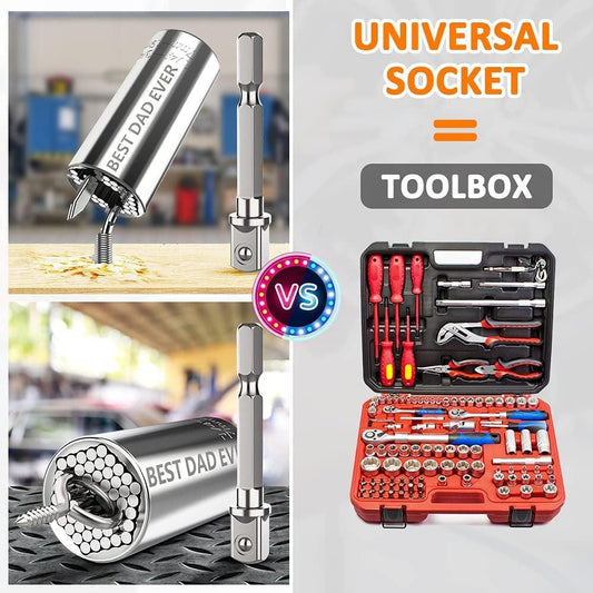 Gifts for Men Stocking Stuffers for Men Dad Christmas Gifts Universal Socket Tools Sets, Gifts for Dad Men BEST DAD EVER for Father Grandpa from Daughter Son Wife, Multitools 7-19Mm