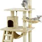 Classic Cat Tree, Faux Fur Finish, Sisal Rope Scratcher, 62"H, Beige