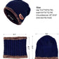 2Pieces Mens Winter Beanie Hat Fleece Lined Scarf Set Knit Warm Thick Skull Cap Neck Warmer for Men & Women