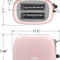 Toaster 2 Slice,Retro Stainless Steel Toaster with 6 Settings, 1.5 in Extra Wide Slots, Bagel/Defrost/Cancel Function, Removable Crumb Tray (Baby Pink)