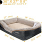 Large Memory Foam Dog Bed, Orthopedic Dog Bed & Sofa with Removable Washable Cover and Squeaker Toy as Gift