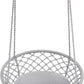 Hammock Chair Macrame Swing, Max 330 Lbs, Hanging Cotton Rope Hammock Swing Chair for Indoor and Outdoor Use, Light Grey