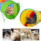 Cat Tunnel, Cat Tubes for Indoor Cats Collapsible Cat Play Toy for Puzzle Exercising Hiding Training and Running with a Red Fun Ball and 2 Holes (25&120Cm) (Colorful)