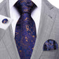 Classic Elegant Floral Men Ties Paisley Formal Woven Silk Necktie Set Pocket Suqare Cufflinks