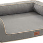 Orthopedic Dog Sofa Beds, Deluxe Pet Couch Bed with Egg Foam Mattress and Removable Washable Linen Cover for Small, Medium and Large Dogs (Grey, Small)