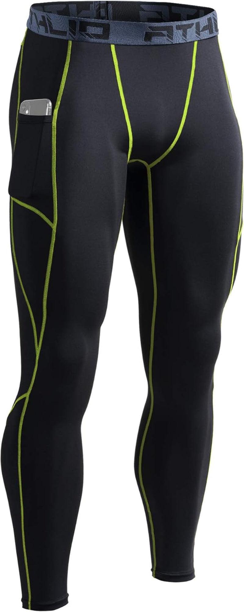 Men'S Compression Pants Running Tights Workout Leggings, Cool Dry Technical Sports Baselayer