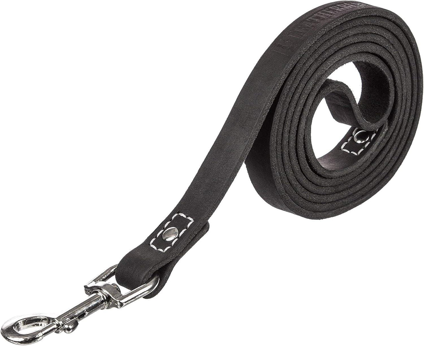 Leather Dog Training Leash - Black 6 Ft Long X 3/4" Wide Dog Walking Leash Best for Medium Large Dogs, Latigo Leather Dog Lead & Puppy Trainer Leash