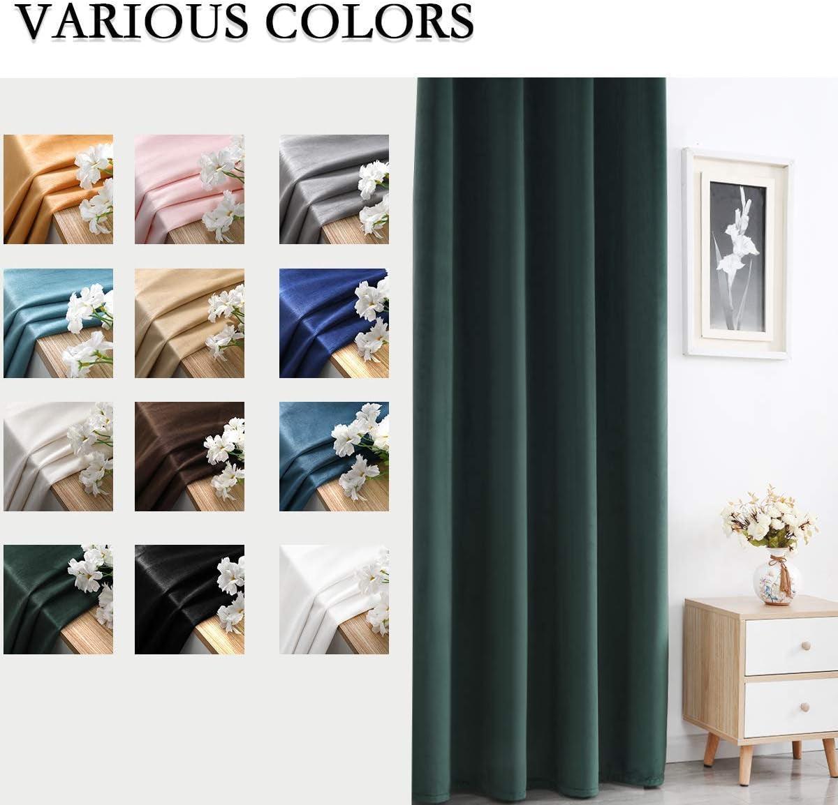 Green Velvet Blackout Curtains 84 Inches Long Grommet Velvet Window Curtain Panels Set of 2 Heat Insulated Curtains Blackout Thermal Light Blocking Velvet Curtain Panels for Bedroom 2 Panels