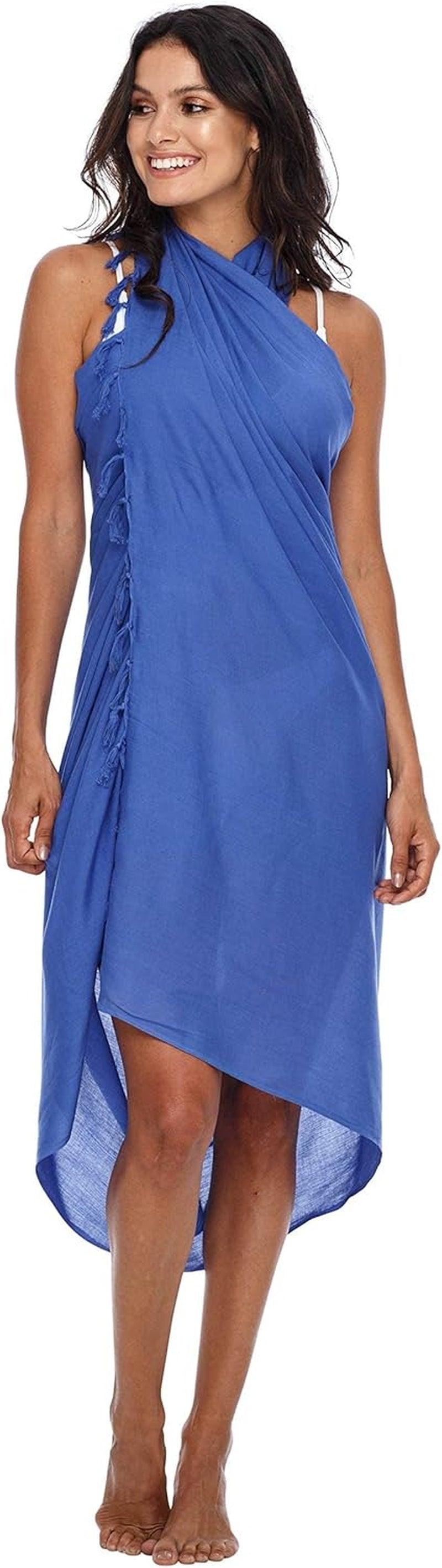 Sarong Wraps for Women Long Swimsuit Pareo Beach Wrap Skirt with Coconut Clip