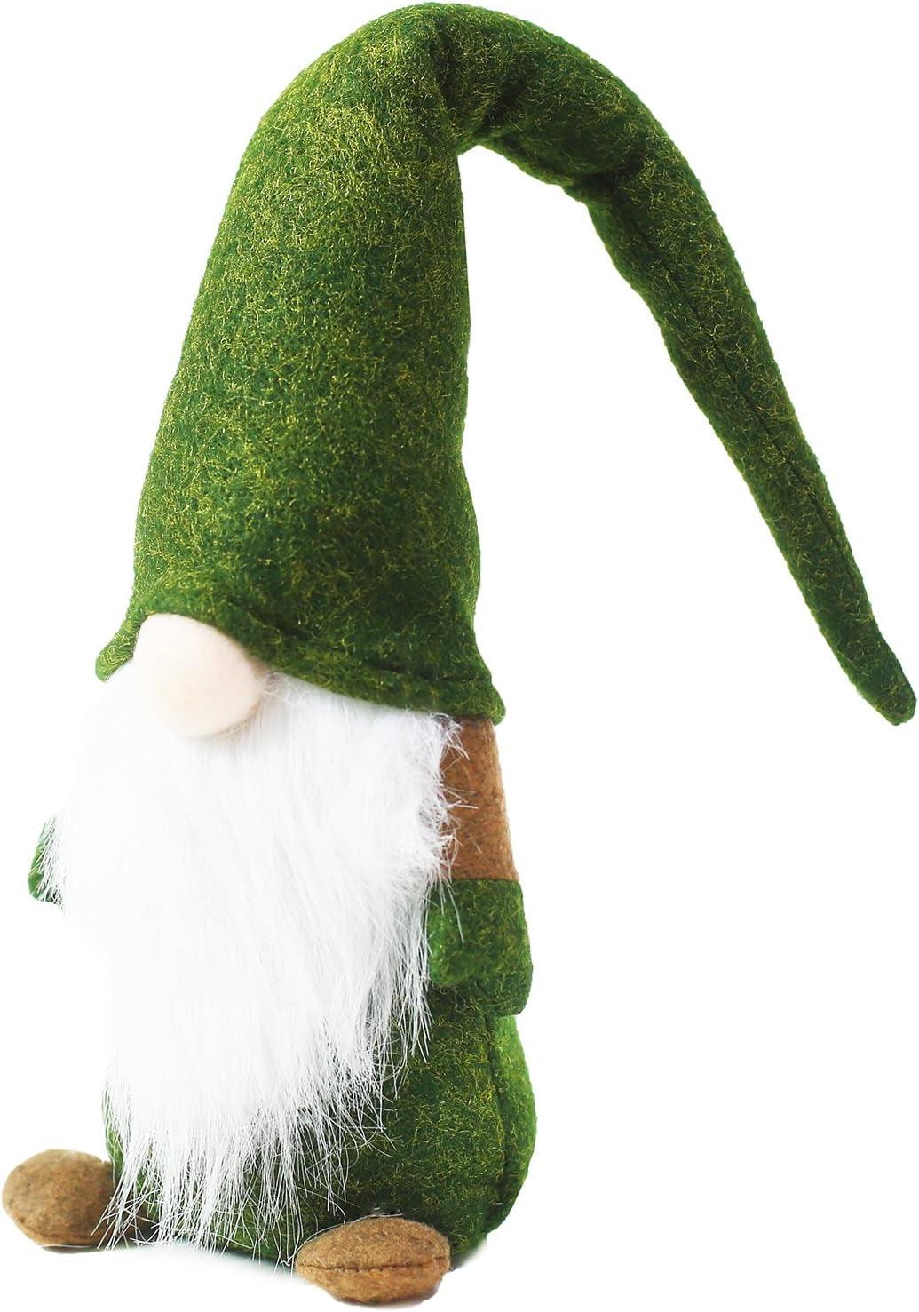 Swedish Gnome - Christmas Tomte Decoration - Scandinavian Elf - Plush Birthday Present - Home Ornaments Table Decor - 16Inches Green