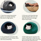 Cat Cave – Premium Felt Cat Bed for Indoor Cats, Handmade 100% Merino Wool (Light Shades) (Medium, Aquamarine)