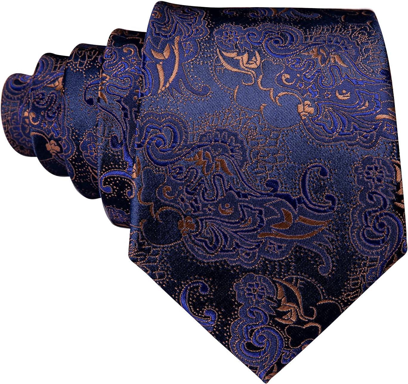 Classic Elegant Floral Men Ties Paisley Formal Woven Silk Necktie Set Pocket Suqare Cufflinks