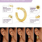 Chunky Gold Hoop Earrings, Small Gold Hoop Earrings for Women 14K Real Gold Plated Thick Open Hoops Lightweight