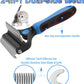 Dog Grooming Brush, 2 in 1 Dog Undercoat Rake for Small Dogs and Cats Shedding, Safe Dematting Comb Deshedding Tool for Pet Matted Hair (Small Blue)