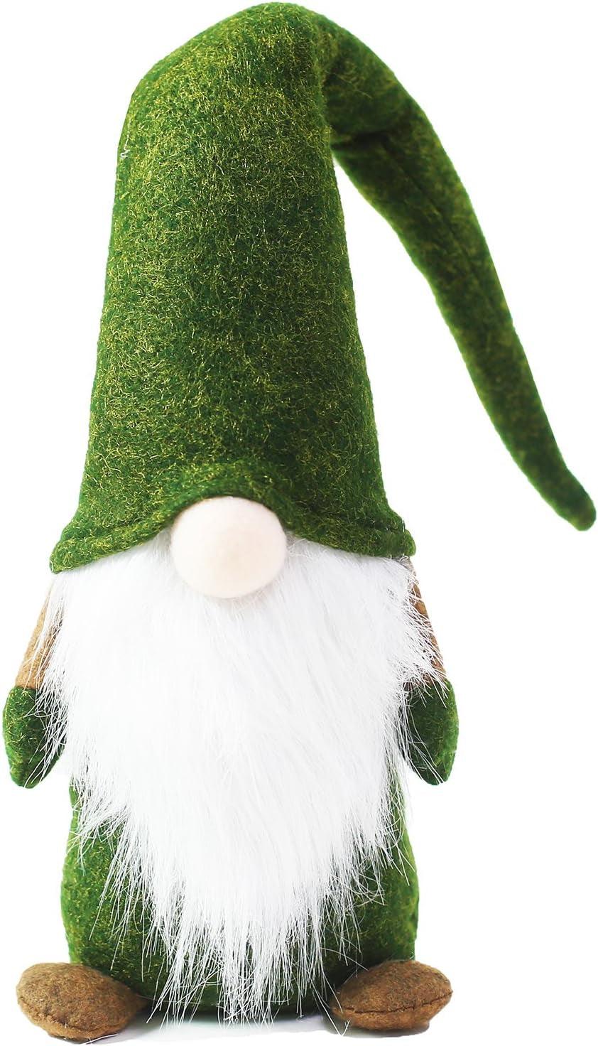 Swedish Gnome - Christmas Tomte Decoration - Scandinavian Elf - Plush Birthday Present - Home Ornaments Table Decor - 16Inches Green