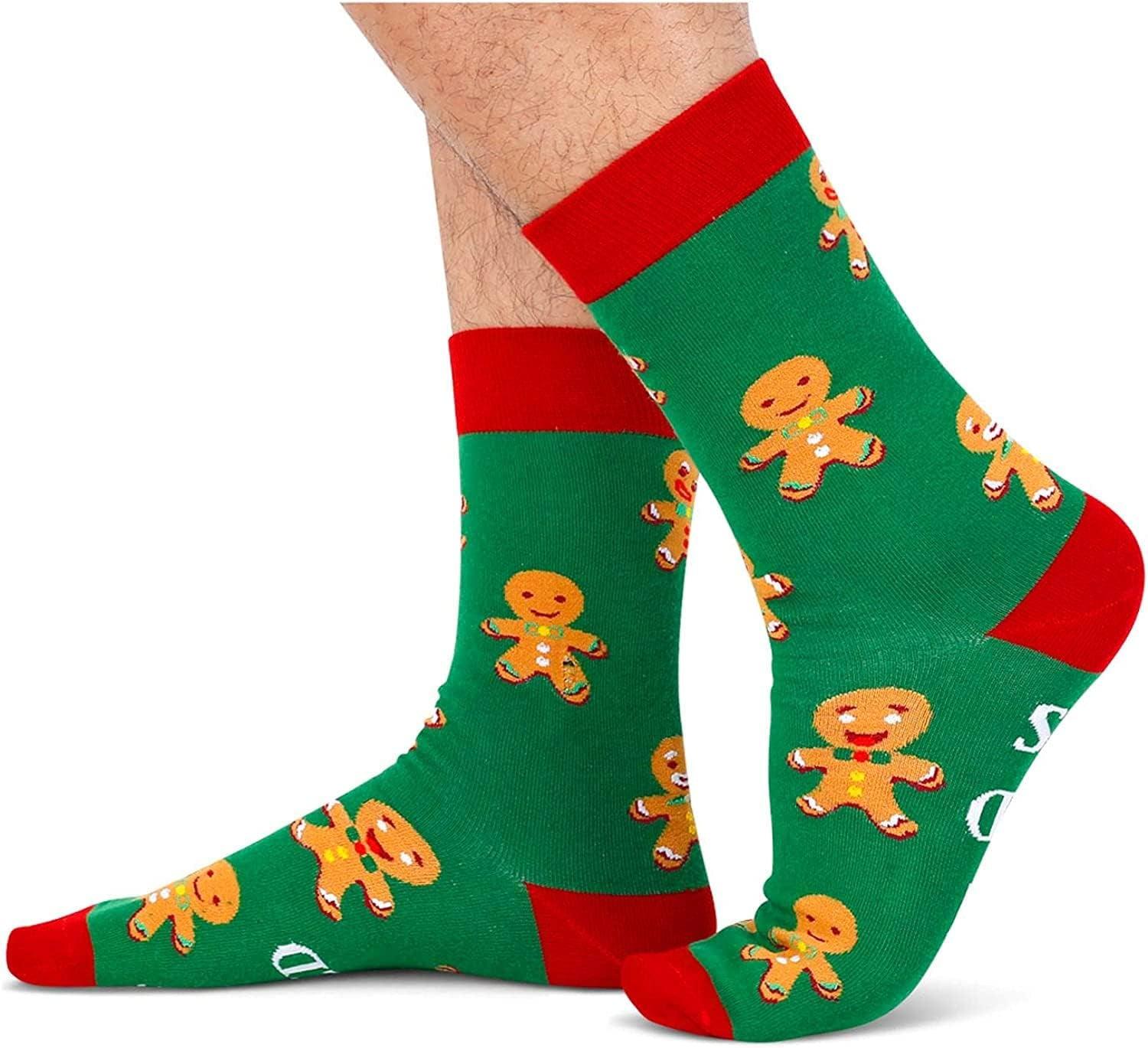 Funny Christmas Socks for Men, Holiday Socks Gingerbread Socks, Stocking Stuffers for Teen Secret Santa Gifts Christmas Gifts