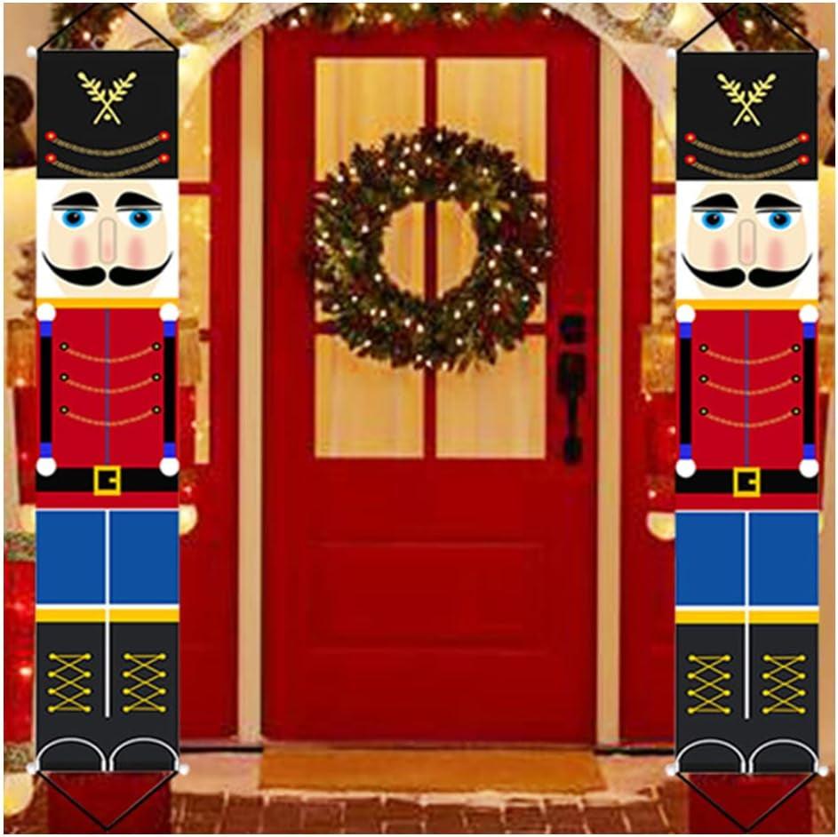 Christmas Nutcracker Banner Decorations Outdoor - 6.2Ft Solider Nutcracker Christmas Banner for Front Door Yard Porch Garden Indoor Kids Party