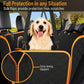 Dog Car Seat Cover Car Seat Protector- Dog Seat Cover for Back Seat of Suvs, Trucks, Cars - Waterproof & Convertible Vehicle Dog Hammock for Car Backseat - Mesh Window - Orange