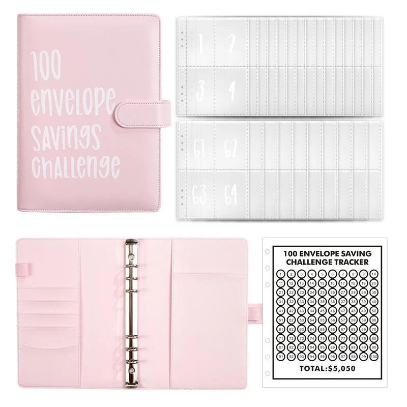 2024 Upgrade 100 Envelopes Saving Challenge Budget Binder, Money Saving Challenge Book, Desk Office Accessories, Saving Challenge Notebook, Waterproof Wallet, Storage Bag,Saving Tips,Desk Office Accessories, Budget Plan, Couple Gift