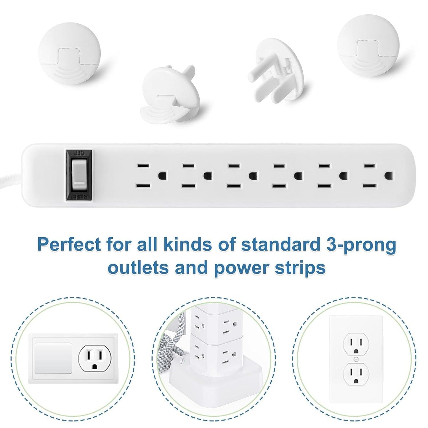 Outlet Covers Baby Proofing White -  38 Pack Plug Covers for Electrical Outlets, Child Proof Socket Covers, Baby Safety Products for Home, Office, Easy Insatllation, Protect Babies