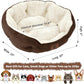 Small Dog Bed for Small Dogs, Cat Beds for Indoor Cats, Pet Bed for Puppy and Kitty, Extra Soft & Machine Washable with Anti-Slip & Water-Resistant Oxford Bottom, Brown, 20 Inches