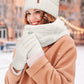 Winter Warm Knitted Scarf Beanie Hat and Gloves Set Men & Women'S Soft Stretch Hat Scarf and Mitten Set