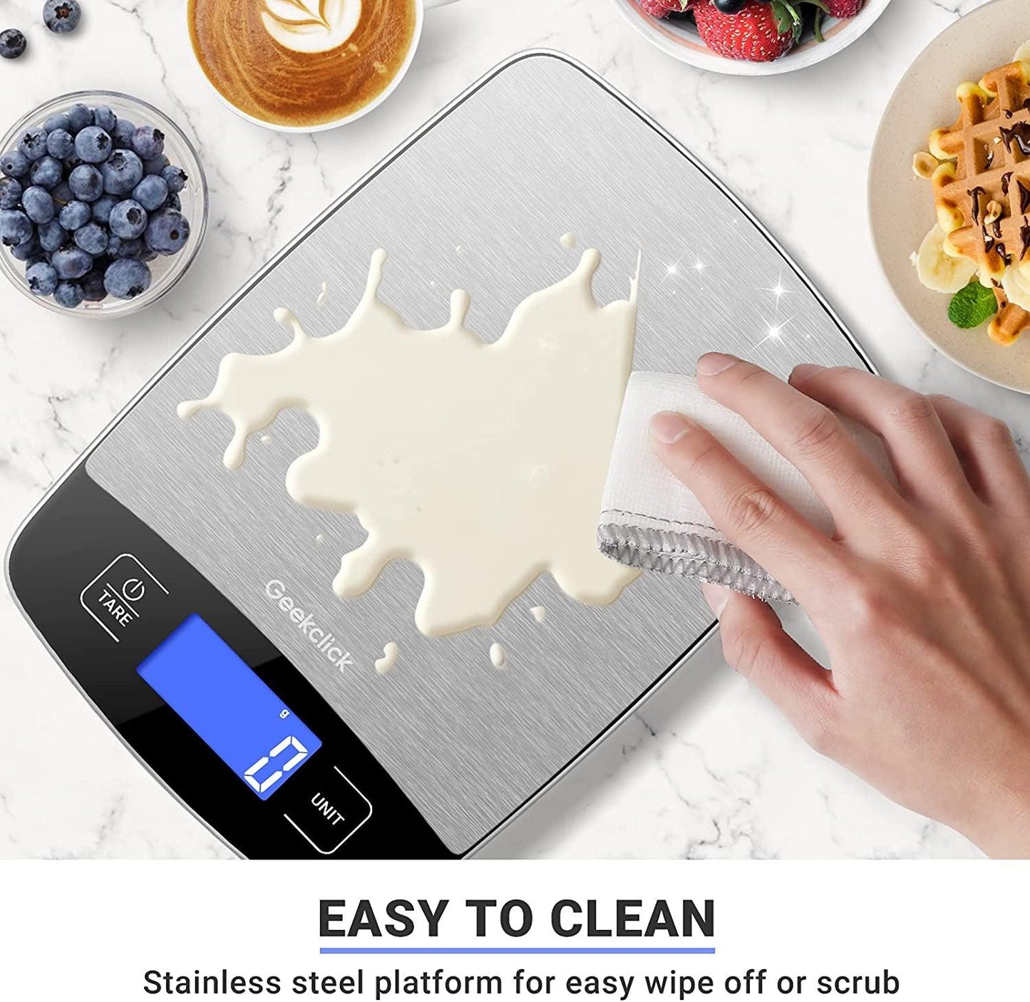 Digital Food Kitchen Scale, Small Scale for Food Weight Grams and Oz/Ounces, Kitchen Tools for Baking,Cooking,Meal Prep,Weight Loss, 1G/0.05Oz Precise Graduation,Easy Clean Stainless Steel