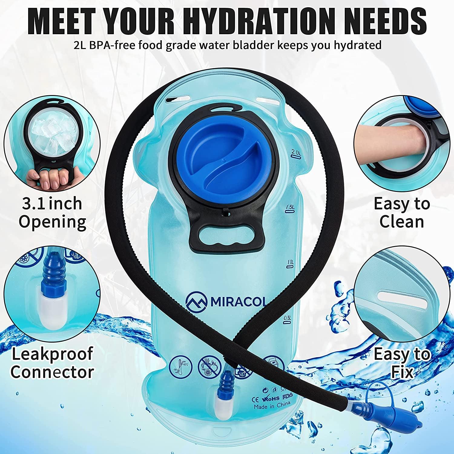 Hydration Pack Water Backpack - Water Pack with 2L Water Bladder - Hydration Backpack Hydropack for Running Biking Cycling Hiking Rave Festival