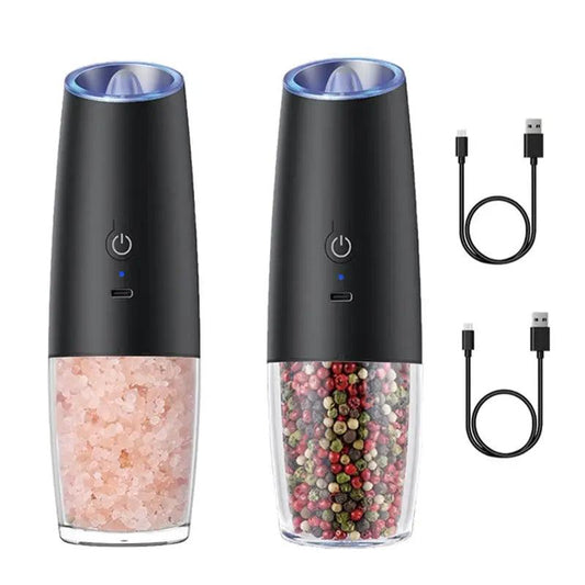 Rechargeable Electric Salt And Pepper Grinder Set-With LED Light,Peppercorn & Sea Salt Spice Mill Set With Adjustable Coarseness