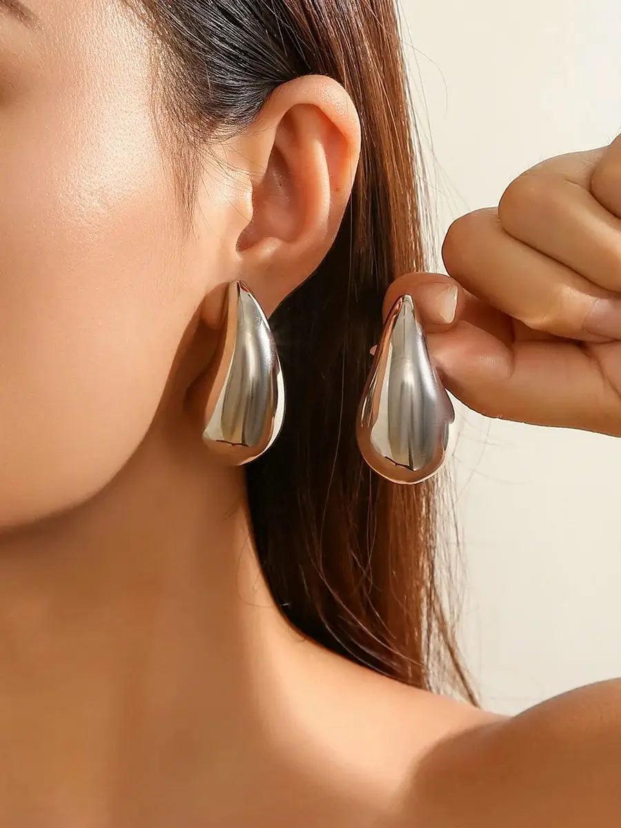 Chunky Vintage Gold & Silver Teardrop Earrings