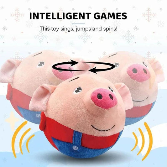 Jumping Pig Toy Seaweed Pig Jumping Ball Active Moving Pet Plush Toy Bouncing Learn To Talk Sing Baby Toys Electric Plush Toy