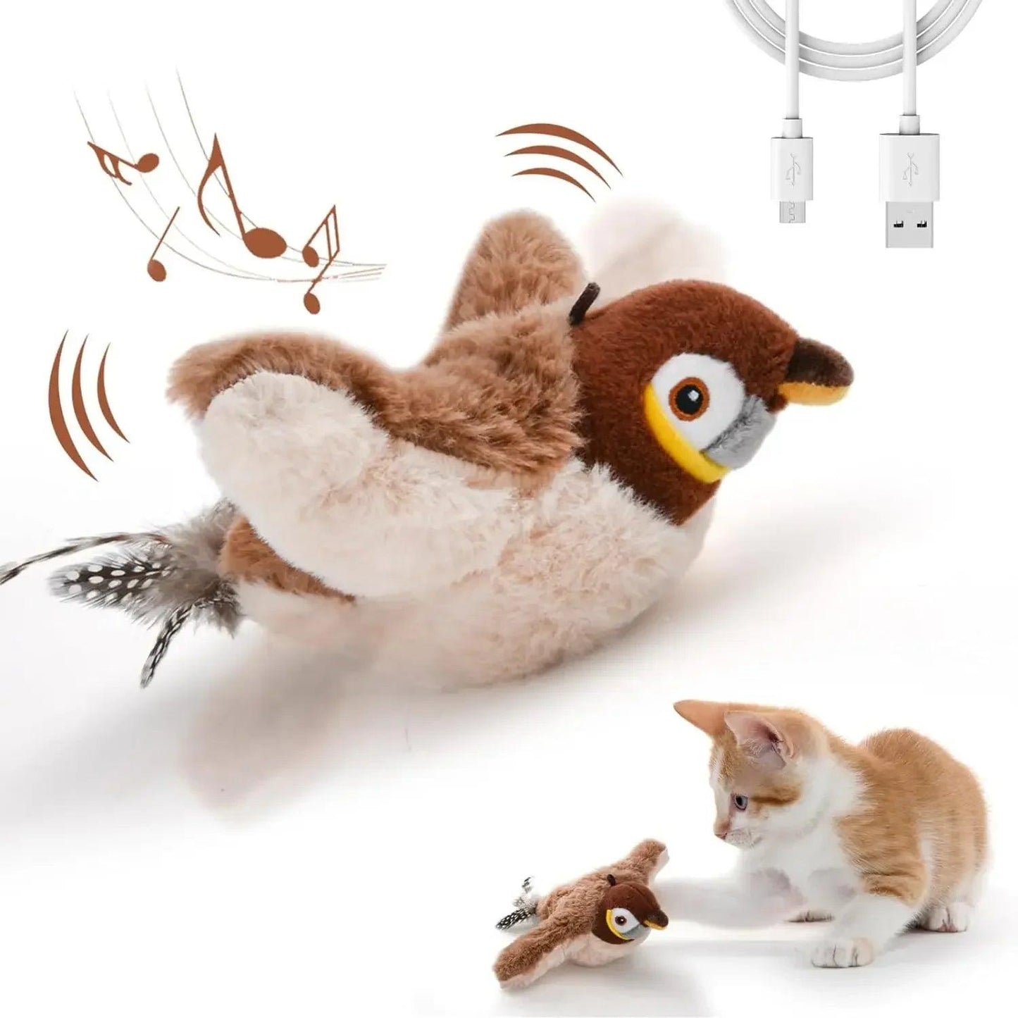 ChirpFlap Bird: Rechargeable Cat Toy with Catnip