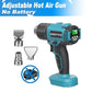 540℃ Cordless Heat Hot Air Gun 4 Gears Wind Speed LED Display Temperature Adjustment Cordless Heat Gun for Makita 18V Battery