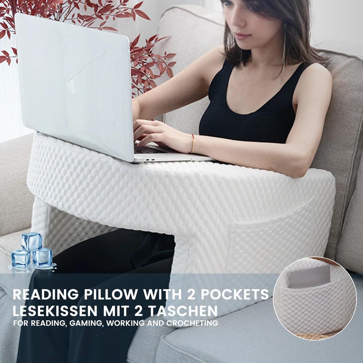 1 Pc Soft Reading Pillow, Arm Rest Lap Desk Pillow for Gaming,Working, Sitting in Floor Sofa,with Removable and Washable Cover