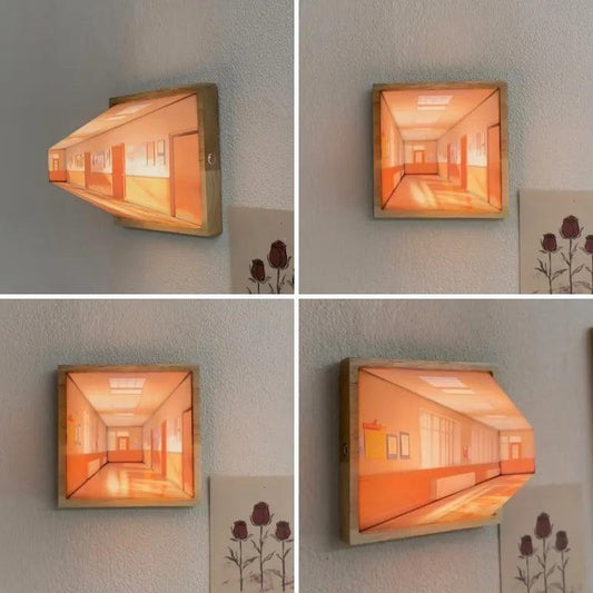 3D Naked Eye Vision Night Light Wall Lamp Decoration for Living Room Bedroom Wooden Recharge Atmosphere Table Lamp Funny Gift