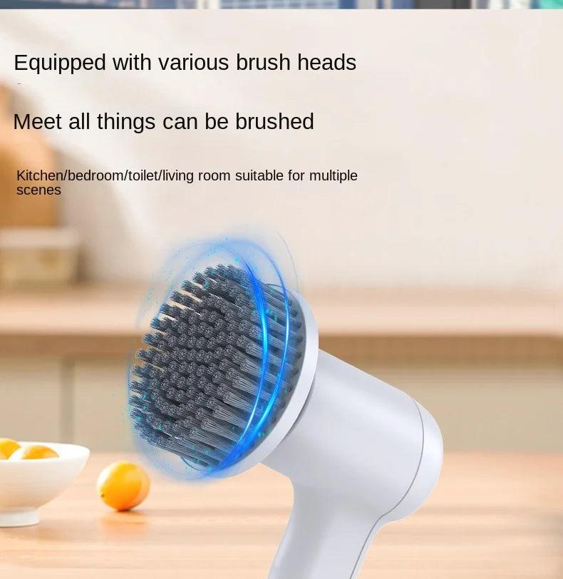 Electric Spin Scrubber With 5 Replaceable Brush Head Power  Electric Cleaning Brush Handheld Rechargeable Shower Scrubber