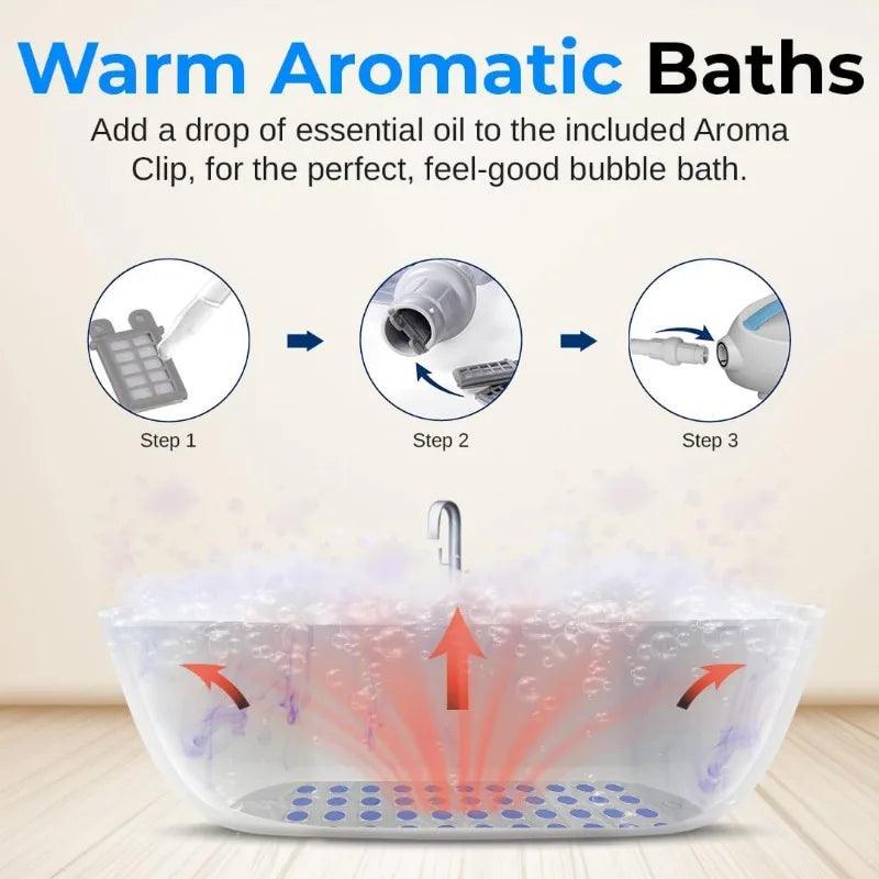 Electric Bubble Massage Mat - Waterproof Massaging Spa, Full Body Bubbling Bath Thermal Massager Machine