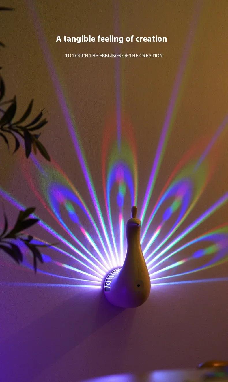 Peacocks Wall Lamp Colorful ambient lighting Modern Creative Atmosphere Sconce Light 3D Body Animal Lighting Lustre for Bedroom