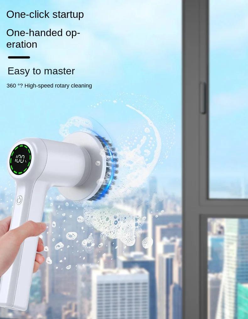 Electric Spin Scrubber With 5 Replaceable Brush Head Power  Electric Cleaning Brush Handheld Rechargeable Shower Scrubber