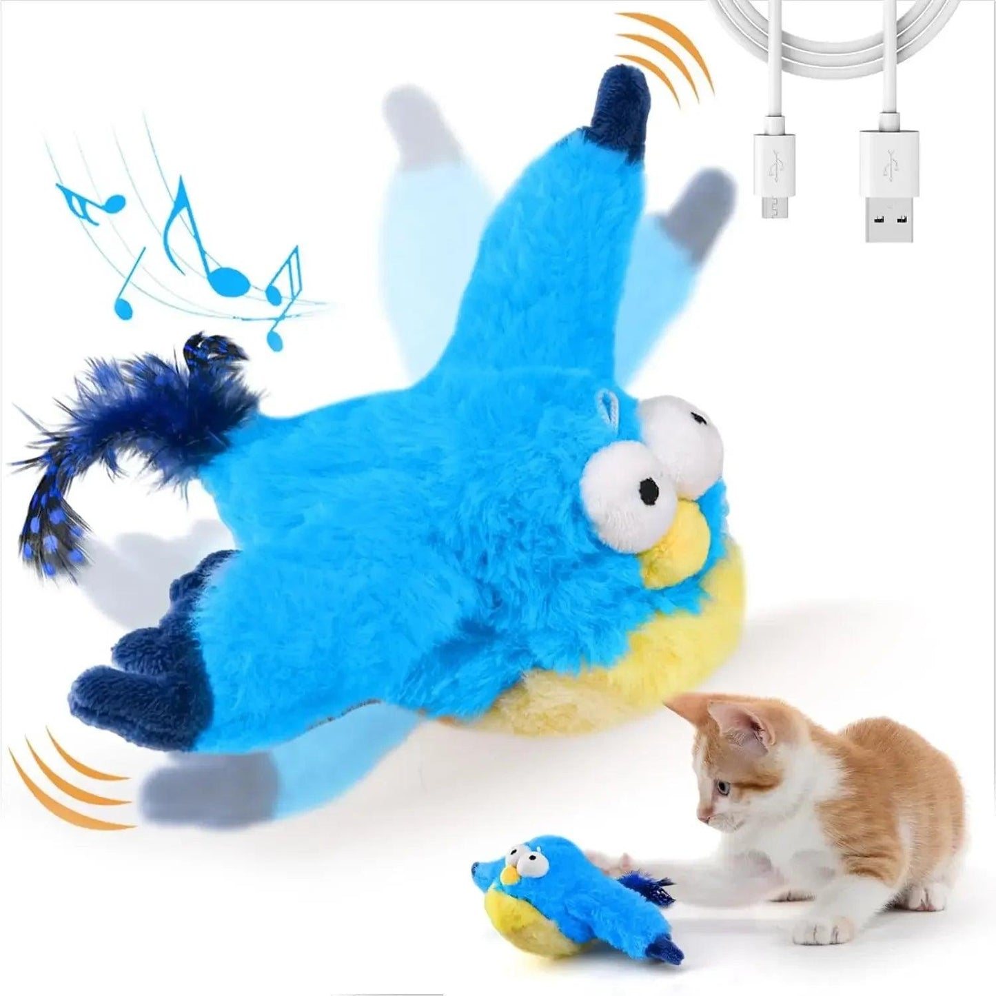 ChirpFlap Bird: Rechargeable Cat Toy with Catnip